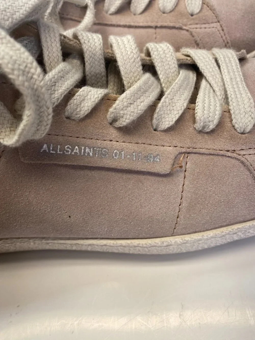 AllSaints Women's Low Top Dirty Pink Leather Sneaker sz 11